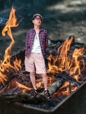 「Dr. Martens（ドクターマーチン）のDr. Martens/ドクターマーチン GARIN サンダル 30766001（サンダル）」を使った、九条∞(くじょうえいと)さん（メンズ・168cm・30代）の夏コーディネート