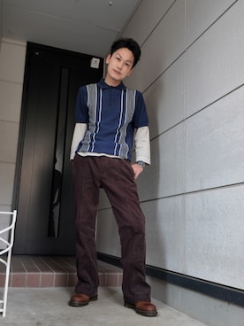 「アイテム（パンツ）」を使った、九条∞(くじょうえいと)さん（メンズ・168cm・30代）の秋コーディネート