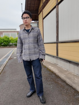 「RRL(ダブル アール エル)のアイテム」を使った、九条∞(くじょうえいと)さん(メンズ・168cm)の春コーディネート