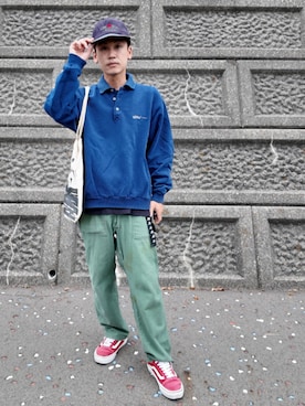「アイテム（トートバッグ）」を使った、九条∞(くじょうえいと)さん（メンズ・168cm）の秋コーディネート