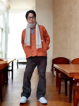 「アイテム（スラックス）」を使った、九条∞(くじょうえいと)さん（メンズ・168cm・30代）の冬コーディネート