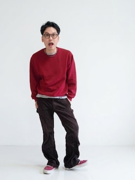 「VANS（バンズ）のアイテム（スニーカー）」を使った、九条∞(くじょうえいと)さん（メンズ・168cm）の秋コーディネート