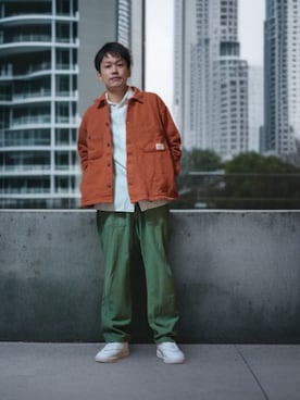 「アイテム（ブルゾン）」を使った、九条∞(くじょうえいと)さん（メンズ・168cm）の秋コーディネート