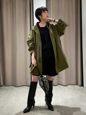 「CAPRICIEUX LE'MAGE（カプリシューレマージュ）のアイテム（モッズコート）」を使った、b a b aさん（レディース・158cm）の秋コーディネート