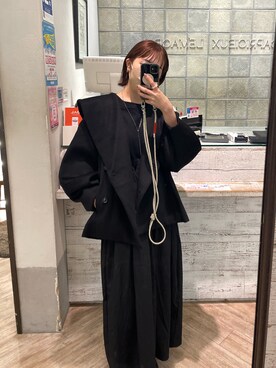 「CAPRICIEUX LE'MAGE（カプリシューレマージュ）のアイテム（その他アウター）」を使った、b a b aさん（レディース・158cm）の秋コーディネート