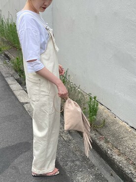 「CAPRICIEUX LE'MAGE（カプリシューレマージュ）のアイテム（サロペット/オーバーオール）」を使った、b a b aさん（レディース・158cm）の夏コーディネート