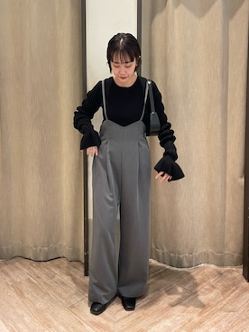 「CAPRICIEUX LE'MAGE（カプリシューレマージュ）のアイテム（オールインワン・サロペット）」を使った、b a b aさん（レディース・158cm）の秋コーディネート