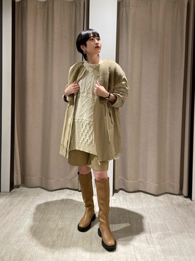 「CAPRICIEUX LE'MAGE（カプリシューレマージュ）のアイテム（モッズコート）」を使った、b a b aさん（レディース・158cm）の秋コーディネート