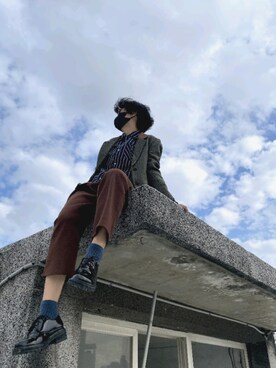 「blue」｜「アイテム（その他シューズ）」を使った、🆂🅷🅾🆁🆃 🅻🅴🅶🆂さん（レディース・167cm）の冬コーディネート
