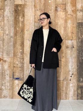 「アイテム（その他アウター）」を使った、クボさん（レディース・161cm）の秋コーディネート