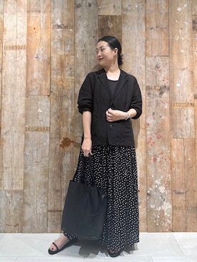 「骨格ナチュラル」｜「アイテム（ジャケット/アウター）」を使った、クボさん（レディース・161cm）の夏コーディネート