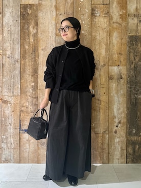 「アイテム（ノーカラージャケット）」を使った、クボさん（レディース・161cm）の冬コーディネート