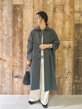 「かぐれ（カグレ）のユーティリティーイージーパンツ（その他パンツ）」を使った、クボさん（レディース・161cm）の秋コーディネート