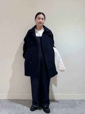 「かぐれ」｜「アイテム（ピーコート）」を使った、クボさん（レディース・161cm）の冬コーディネート