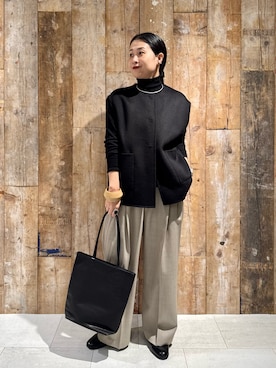 「アイテム（その他アウター）」を使った、クボさん（レディース・161cm）の秋コーディネート