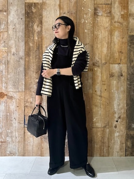 「アイテム（サロペット/オーバーオール）」を使った、クボさん（レディース・161cm）の秋コーディネート