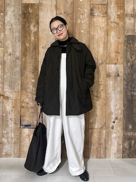 「かぐれ」｜「アイテム（その他アウター）」を使った、クボさん（レディース・161cm）の冬コーディネート