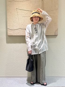 「アイテム（帽子）」を使った、クボさん（レディース・161cm）の春コーディネート
