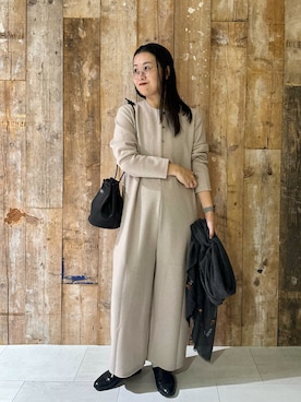 「アイテム（つなぎ/オールインワン）」を使った、クボさん（骨格ナチュラル・レディース・161cm）の秋コーディネート