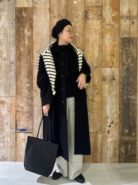 「オトナカジュアル」｜「アイテム（ステンカラーコート）」を使った、クボさん（レディース・161cm）の冬コーディネート