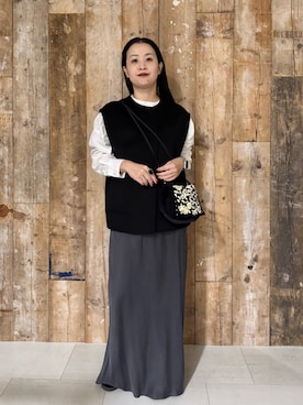 「アイテム（その他アウター）」を使った、クボさん（レディース・161cm）の秋コーディネート