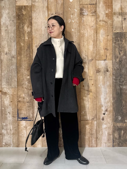 ウールバックタックショートコート（ステンカラーコート）｜かぐれ