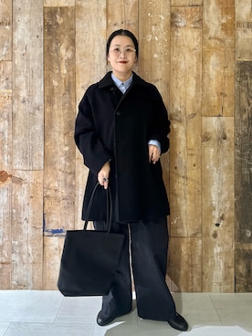 「Pコート」｜「アイテム（ジャケット/アウター）」を使った、クボさん（レディース・161cm）の冬コーディネート