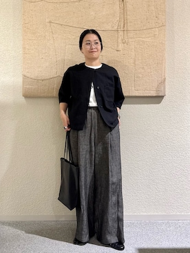 「アイテム（ノーカラージャケット）」を使った、クボさん（レディース・161cm）の春コーディネート