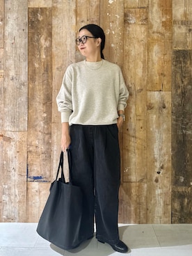 「アイテム（トートバッグ）」を使った、クボさん（レディース・161cm）の秋コーディネート