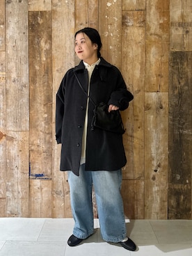 「オトナカジュアル」｜「アイテム（ステンカラーコート）」を使った、クボさん（レディース・161cm）の冬コーディネート