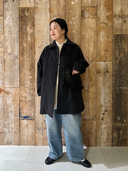 かぐれ ウールスタンドショートコート ブラック かぐれ（カグレ）の「ウールスタンドショートコート（その他アウター