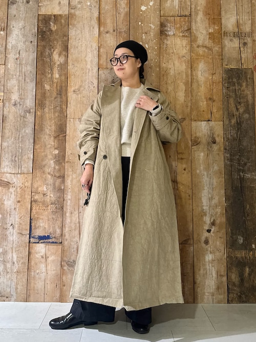 ユニセックス』コットンリネンオーバートレンチコート（トレンチコート