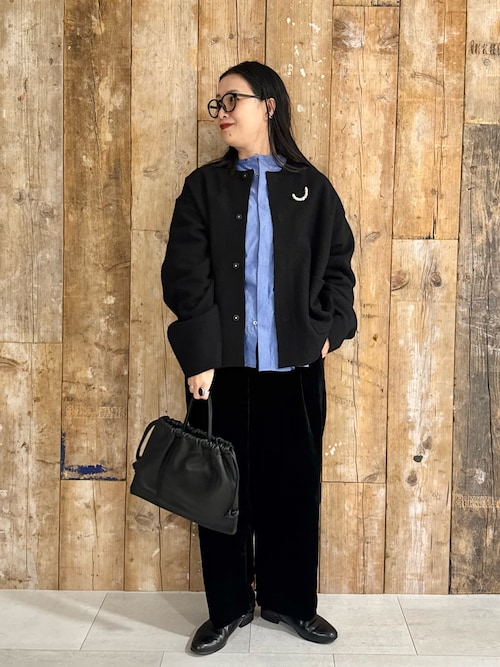 圧縮ウールショートジャケット（ノーカラージャケット）｜かぐれ