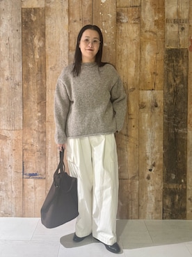 「アイテム（トートバッグ）」を使った、クボさん（レディース・161cm）の秋コーディネート