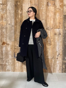 「アイテム（ピーコート）」を使った、クボさん（レディース・161cm）の秋コーディネート