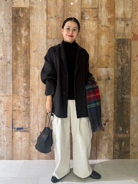 「アイテム（ジャケット/アウター）」を使った、クボさん（レディース・161cm）の秋コーディネート