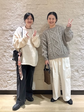 「かぐれ（カグレ）のユーティリティーイージーパンツ（その他パンツ）」を使った、クボさん（レディース・161cm）の秋コーディネート