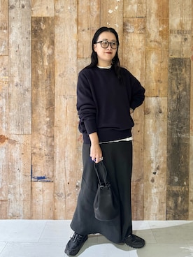 「アイテム（スウェット）」を使った、クボさん（レディース・161cm）の秋コーディネート