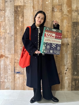 「アイテム（オールインワン・サロペット）」を使った、クボさん（レディース・161cm）の冬コーディネート