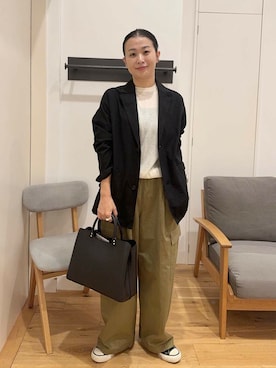 「かぐれ（カグレ）のアイテム（ニット/セーター）」を使った、クボさん（レディース・161cm）の秋コーディネート