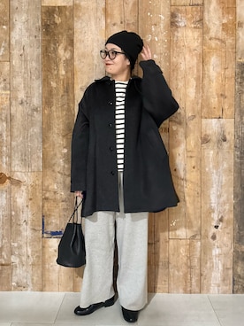 「アイテム（ピーコート）」を使った、クボさん（レディース・161cm）の秋コーディネート