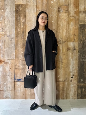 「アイテム（オールインワン・サロペット）」を使った、クボさん（レディース・161cm）の秋コーディネート