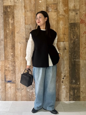 「アイテム（その他アウター）」を使った、クボさん（レディース・161cm）の秋コーディネート