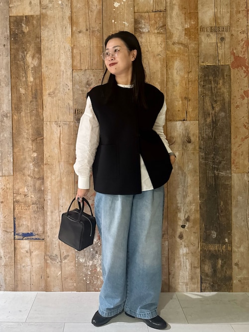 かぐれ ブラウス シャツ コットンダブルポケットワイドシャツ