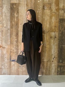 「アイテム（その他アウター）」を使った、クボさん（レディース・161cm）の秋コーディネート