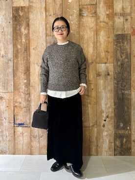 「アイテム（スカート）」を使った、クボさん（レディース・161cm）の冬コーディネート