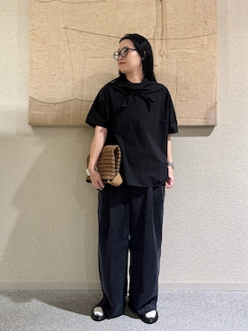 「かぐれ（カグレ）のアイテム（トップス、ブラック系）」を使った、クボさん（レディース・161cm）の春コーディネート