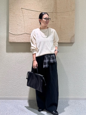 「アイテム（ネックレス）」を使った、クボさん（レディース・161cm）の秋コーディネート