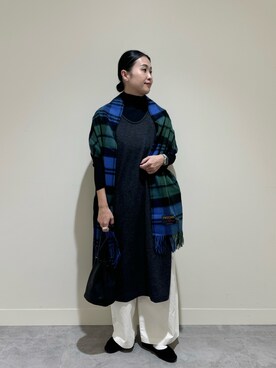 「かぐれ（カグレ）のコットン2タックワイドパンツ（その他パンツ）」を使った、クボさん（レディース・161cm）の秋コーディネート