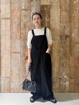 「骨格ナチュラル」｜「アイテム（サロペット/オーバーオール）」を使った、クボさん（レディース・161cm）の夏コーディネート